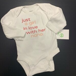 ⭐️5/$10.00⭐️—Carter's White and Pink 'Love Nana' Onesie (NB)